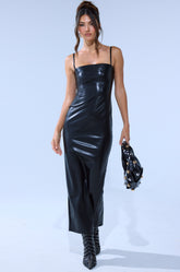 SHAI PU MIDI DRESS IN BLACK