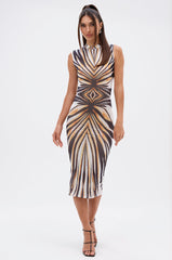 THE BOY'S ALL MINE PRINTED MIDI DRESS