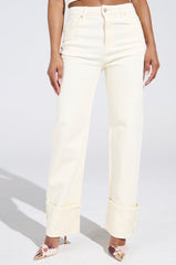 JUST GO WITH IT IVORY DENIM PANT