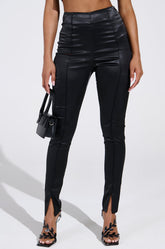 HIT THE LIGHTS SATIN SLIT LEGGING