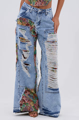 THOUGHT I KNEW YOU RELAXED DENIM WITH BROCADE