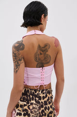 COCO LEOPARD PRINT HALTER TOP