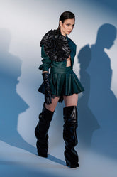 TOO GOOD FOR YOU GREEN MINI SKIRT