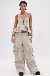 KARA DENIM CARGO PANT