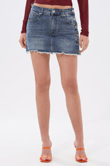 SNAP IT DENIM MINI SKIRT