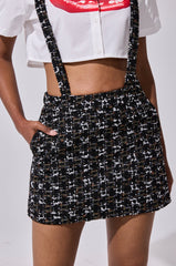 GIRLY POP TWEED OVERALL SKIRT