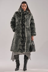 SNOW BUNNY HOODED FAUX FUR COAT