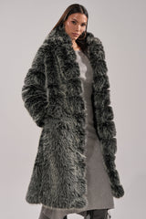 SNOW BUNNY HOODED FAUX FUR COAT