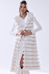 POPPY FAUX FUR HOODED VEST