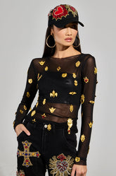 GILDED MESH TOP