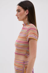 MORNING SHINE CROCHET SHORT SLEEVE CROP TOP