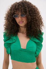 SOMETHING FEELS RIGHT BLOUSE IN KELLY GREEN