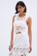 ASYMMETICAL CROCHET PAISLEY BLOUSE