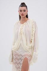 LILA WOVEN DRAPEY BLOUSE