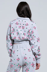 GARDEN PARTY RHINESTONE BUTTON UP TOP