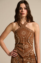 TEXAS FOREVER HALTER TOP