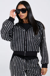 SPARKLE QUEEN ZIP UP SWEATSHIRT