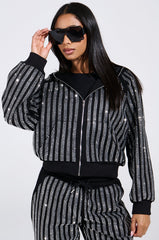 SPARKLE QUEEN ZIP UP SWEATSHIRT