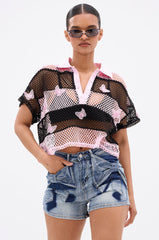 FLY WITH ME STRIPE OVERSIZED TEE