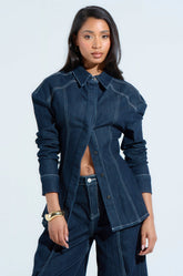 COME WITH ME BUTTON DOWN TOP