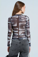 LIBBY MESH GRAPHIC TEE