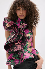 JULIETTE EXAGGERATED RUFFLE BLOUSE