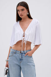 MARY LOO TIE FRONT BLOUSE