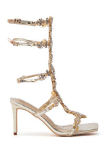 AZALEA WANG JONQUIL GOLD EMBELLISHED GLADIATOR SANDAL