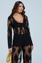 KAI LACE BLAZER IN BLACK