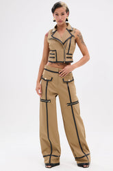 EAST HAMPTON WIDE LEG TROUSERS IN BROWN