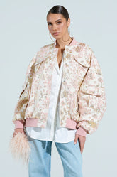 TAKE CARE BROCADE BOMBER