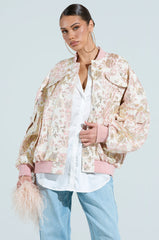 TAKE CARE BROCADE BOMBER