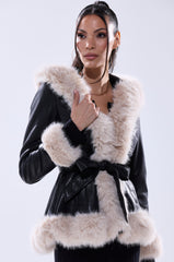HOODED KENZY FUR TRIM MOTO