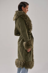 JADE FUR TRIM TRENCH