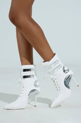 AZALEA WANG LACIE SILVER SPORTY BOOTIE