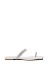 AKIRA LAVEDA WHITE EMBELLISHED FLAT SANDAL
