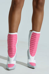 AZALEA WANG LORDEANA PINK SPORTY COCKTAIL BOOTIE