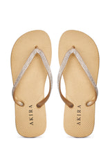 AKIRA LORETA GOLD THONG FLIP FLOP