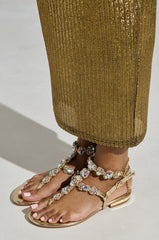 AZALEA WANG MANAIA GOLD EMBELLISHED SANDAL