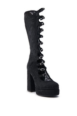 AZALEA WANG MARRIGOLD BOOT IN BLACK LACE