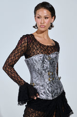 SILVER PAISLEY CORSET TOP