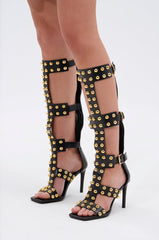 AZALEA WANG NEPHELE BLACK STILETTO SANDAL