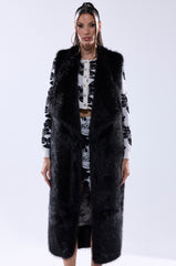 DOWNTIME FAUX FUR VEST IN BLACK