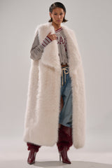 DOWN TIME FAUX FUR VEST IN IVORY
