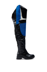 NORRIS BLUE AND BLACK FLAT BOOT
