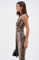 LOVE ME HARDER MOCKNECK SNAKE BLOUSE