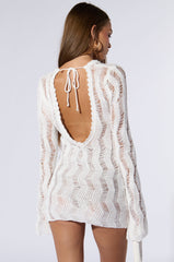 CAN'T COVER ME UP CROCHET MINI DRESS