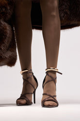 AZALEA WANG RADHA CHOCOLATE METAL EMBELLISHED SANDAL