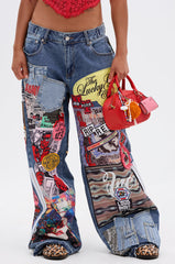 SO SICK PATCHWORK OVERSIZED JEANS