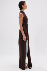 OVER THE TOP CUTOUT SWEATER IN CHOCOLATE BROWN